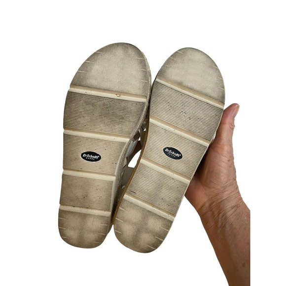 Dr. Scholl Women 9.5M Once Twice White Faux Leather Platform Espadrille Sandal - Picture 10 of 12